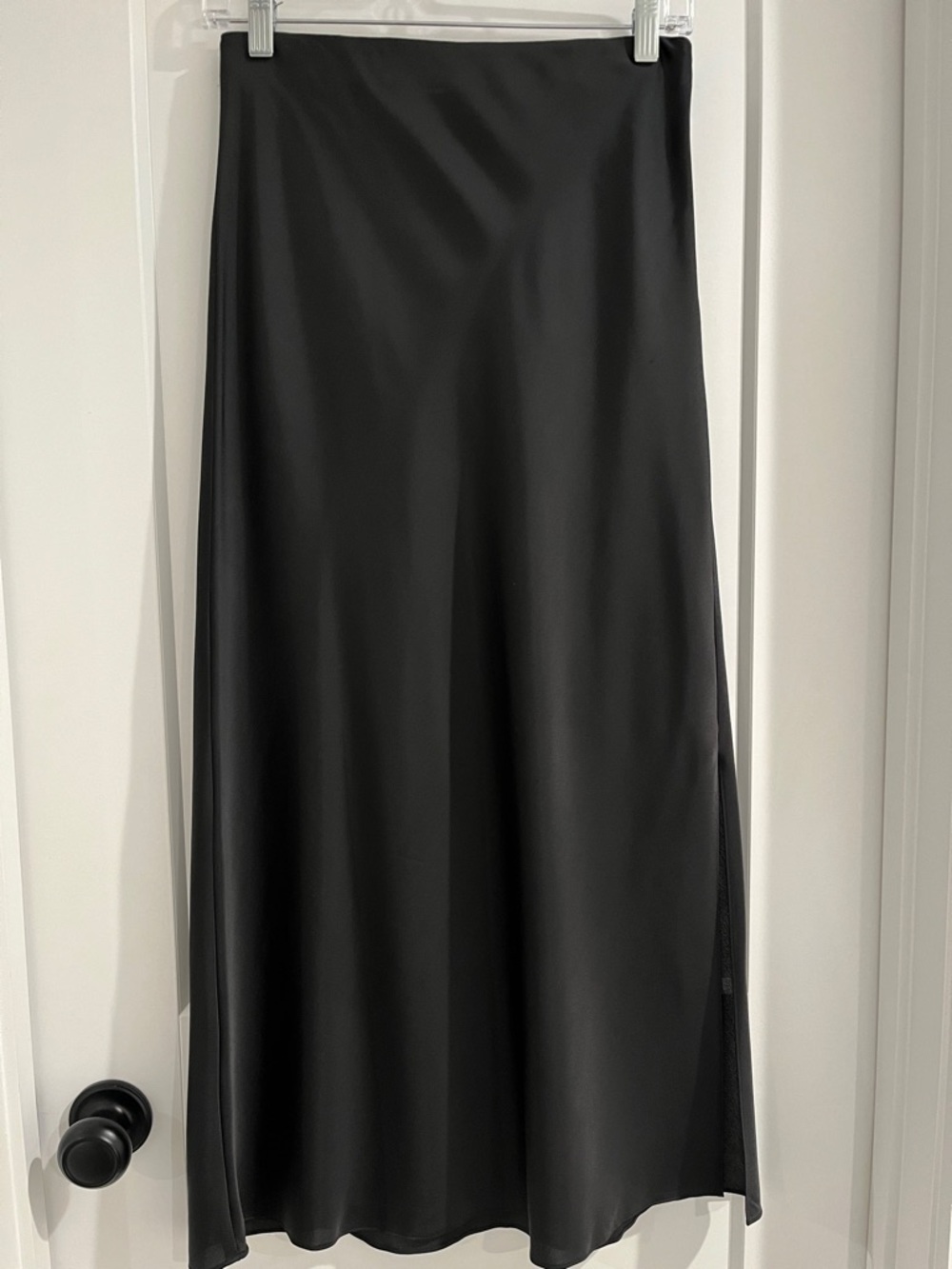 Vince Black Satin Maxi Skirt
